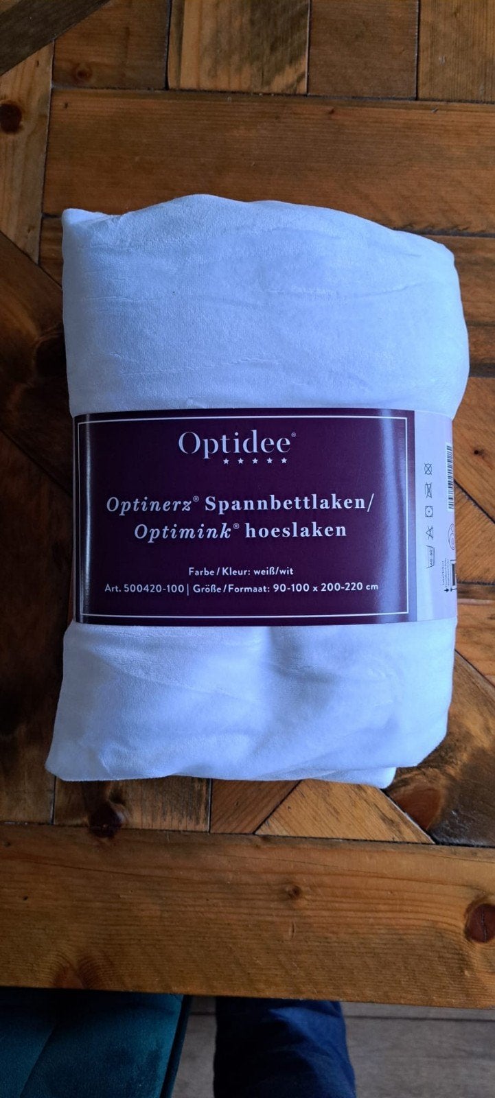 Optidee Optimink Hoeslaken 90x200cm, Huis en Inrichting, Slaapkamer | Beddengoed, Eenpersoons, Nieuw, Ophalen of Verzenden, Wit