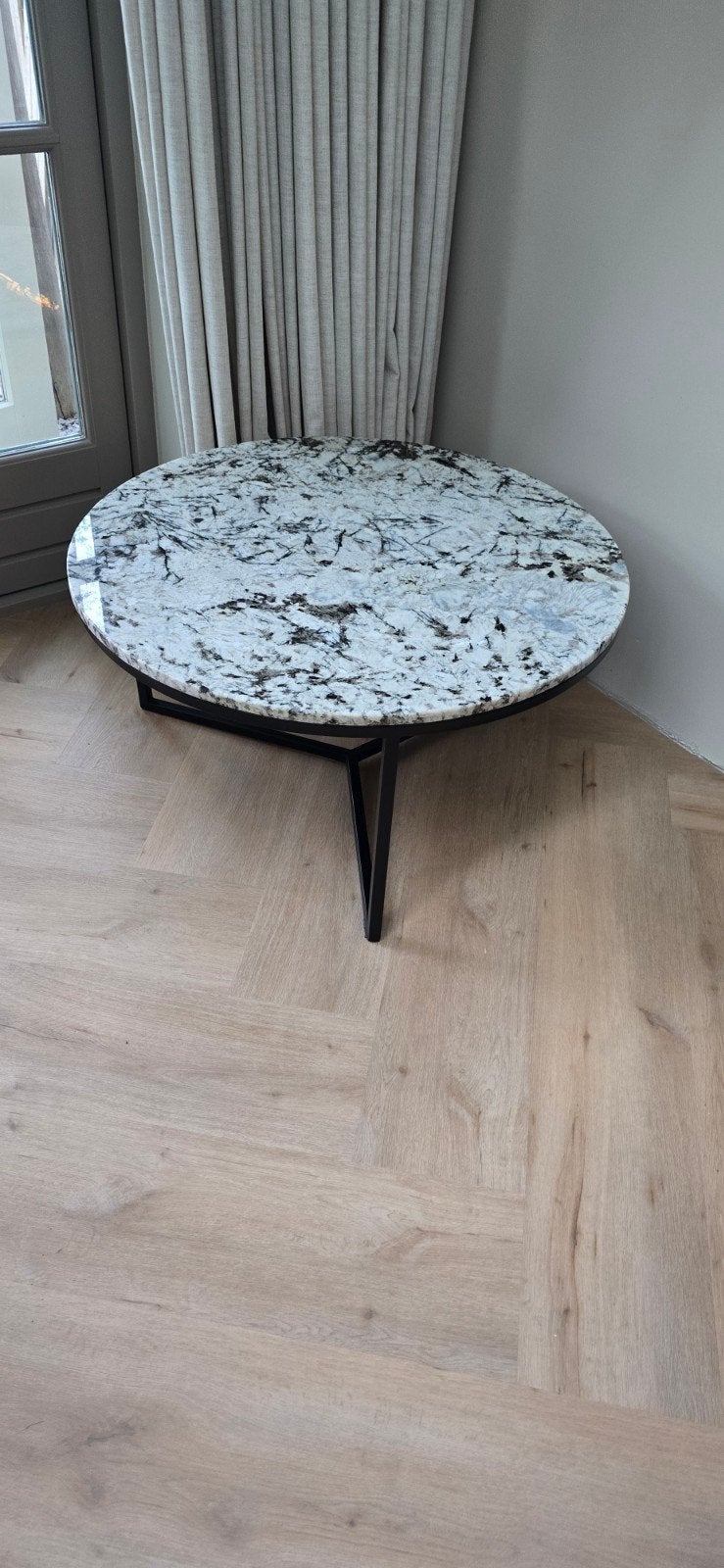Moderne Marmeren Salontafel - Rond, Ophalen, 50 tot 100 cm, Rond, 50 tot 100 cm