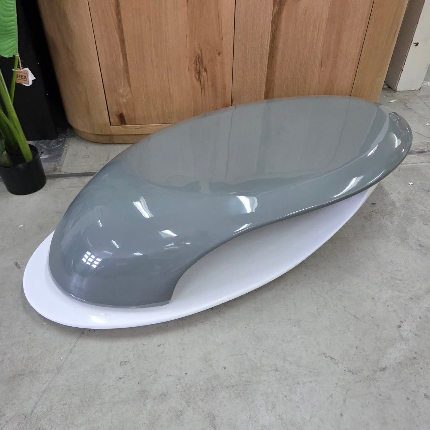 Salontafel Zan 130 x 58cm, kleur grijs / wit Artistiq Living, Ophalen, 100 tot 150 cm, ., Nieuw