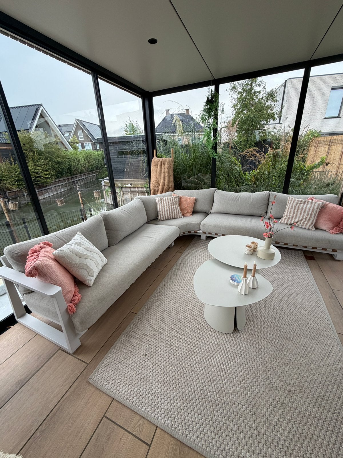 Loungeset Lanterfant, aluminium / all weather kussens, Tuin en Terras, Tuinsets en Loungesets, Ophalen, Aluminium, Zo goed als nieuw