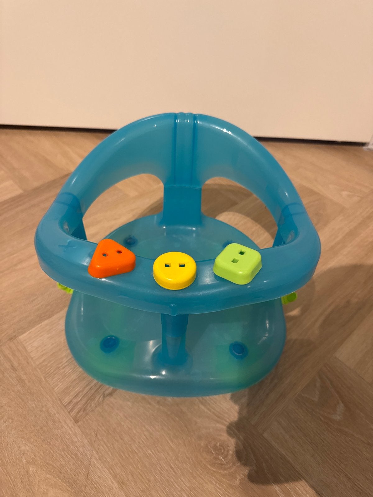 Baby badzitje - Blauw met speelgoed, Overige merken, Gebruikt, Ophalen of Verzenden, Badzitje of Badring