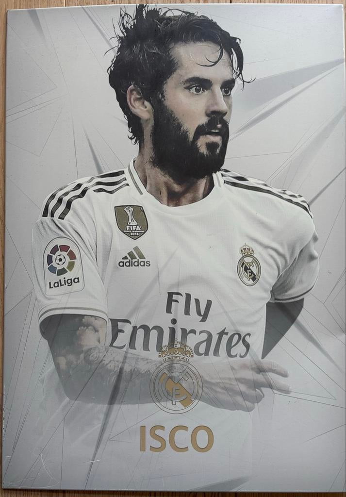 Real Madrid Isco metalen plaat - Displate, Ophalen of Verzenden, Gebruikt, Buitenlandse clubs, Overige typen