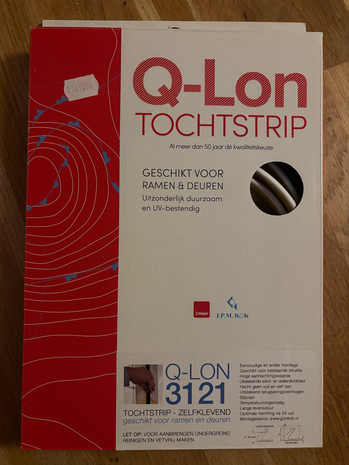 Q-Lon Tochtstrip 3121 - Zelfklevend voor ramen en deuren, Minder dan 4 cm, Overige materialen, Nieuw, 5 tot 10 m²