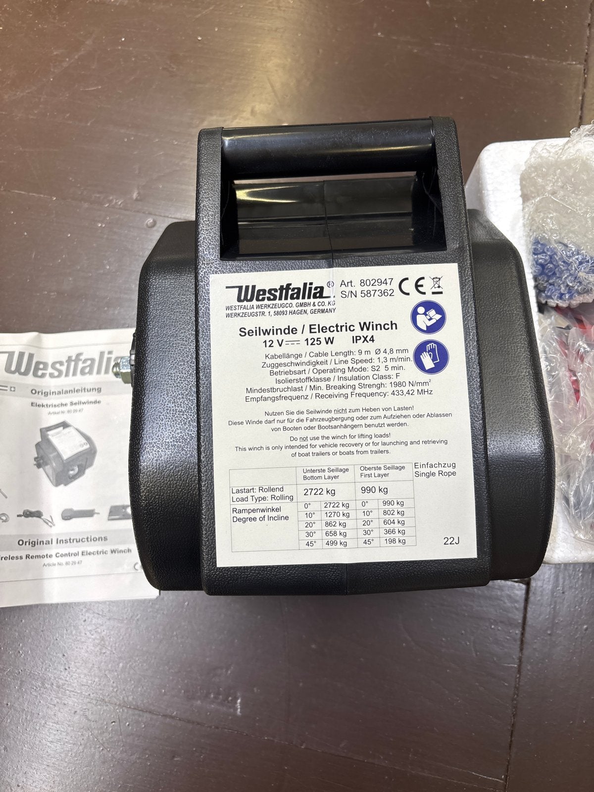 Westfalia Elektrische Lier 12V 125W - Nieuw in doos, Ophalen, Duitsland, Nieuw, Westfalia