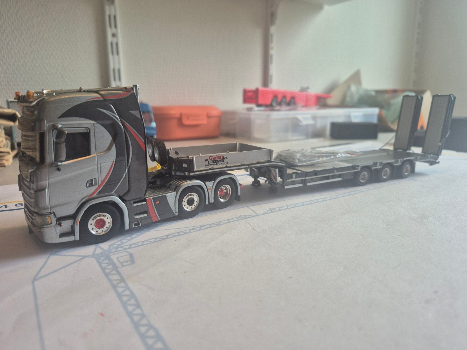 scania s  van ginkel barneveld, Hobby en Vrije tijd, Modelauto's | 1:50, Ophalen of Verzenden, Zo goed als nieuw, Bus of Vrachtwagen