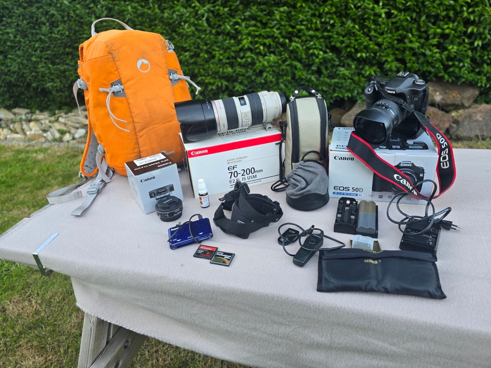 Complete set oa Canon EOS 50D en EF 70-200mm f/2.8L IS USM, Audio, Tv en Foto, Fotocamera's Digitaal, Ophalen, Canon, Geen optische zoom