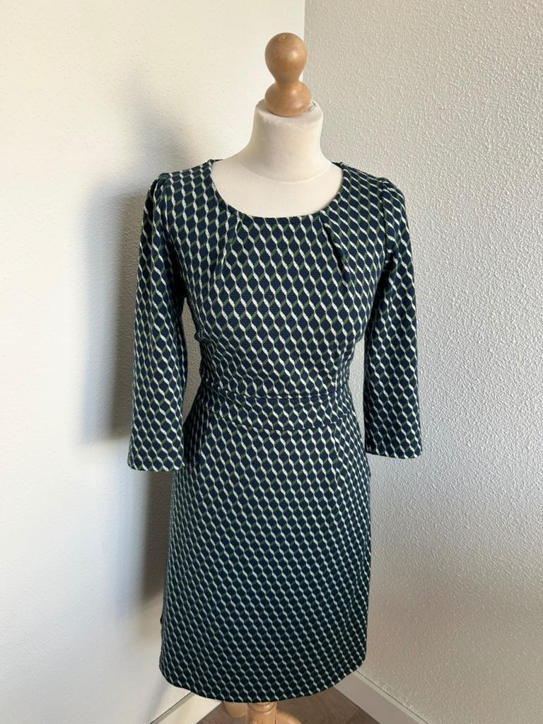 King Louie maat L geruite mona dress 2679, Blauw, Maat 42/44 (L), Ophalen of Verzenden, Zo goed als nieuw