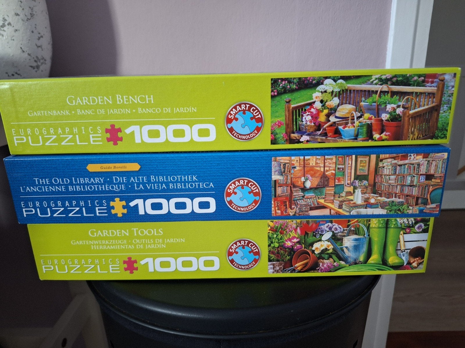 3 Eurographics puzzels 1000stukjes zgan, Ophalen, 500 t/m 1500 stukjes, Zo goed als nieuw