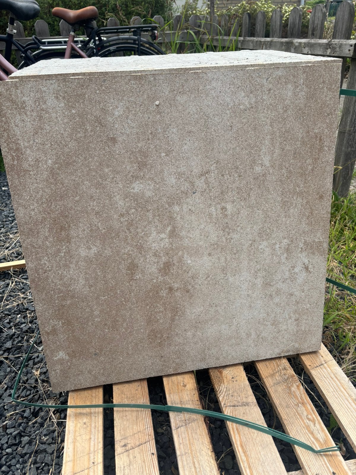 Terras tegel beige, Tuin en Terras, Tegels en Klinkers, Ophalen, Zo goed als nieuw