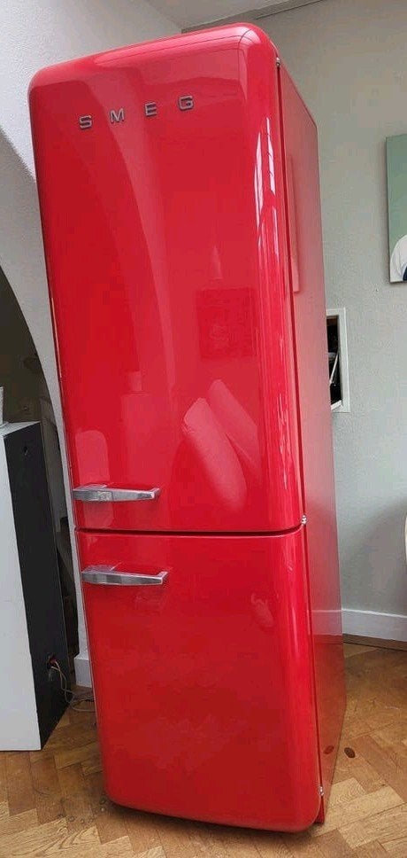 Smeg Koelvries combinatie  Rood FAB32RRD no frost, Ophalen, Gebruikt, 200 liter of meer, 60 cm of meer