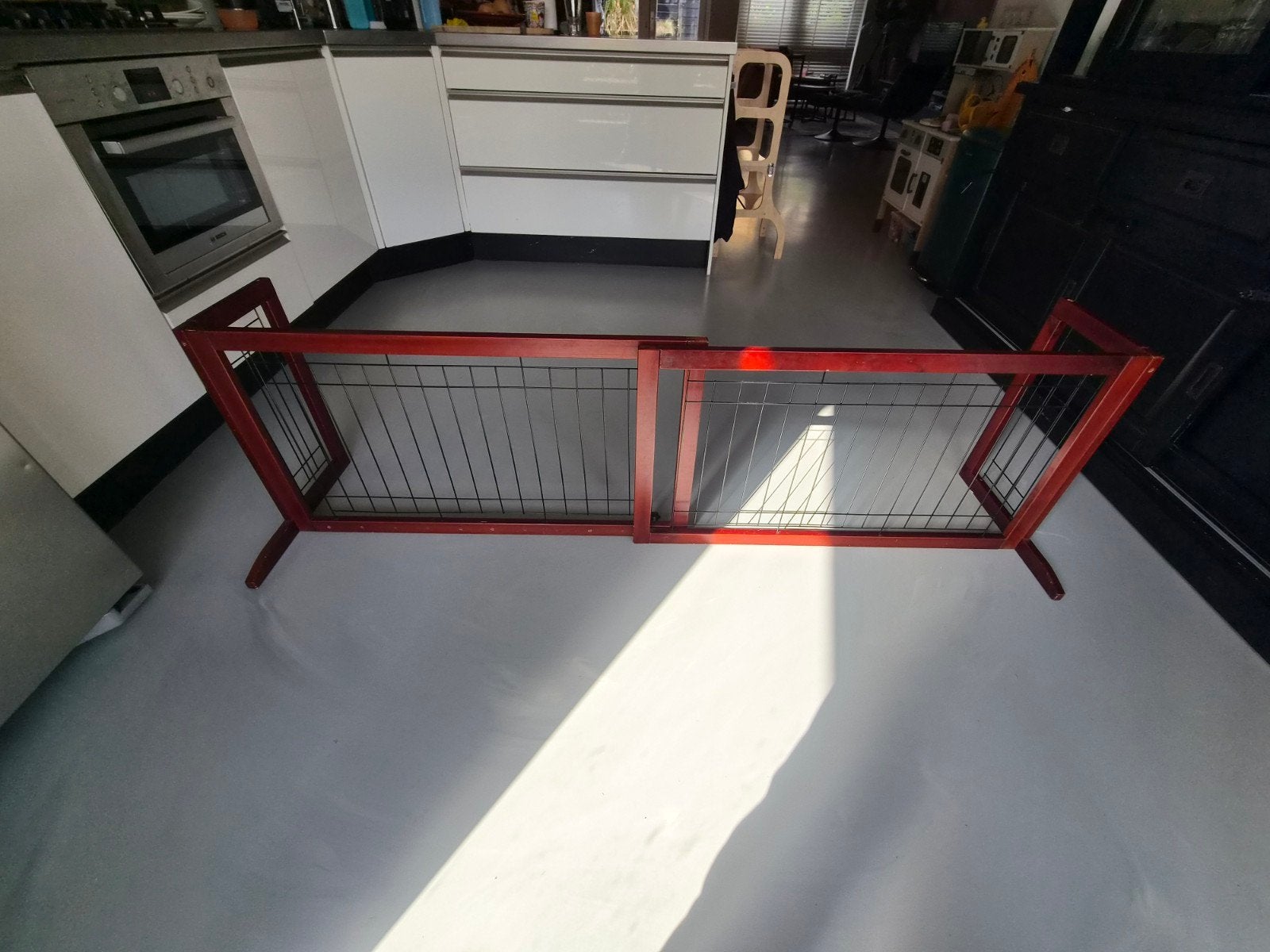 Houten kinderhekje / huisdierenhekje, Ophalen, Gebruikt, Overige typen, 115 cm of meer