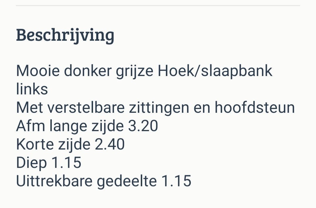 Antraciet grijze hoek/slaapbank, Ophalen, Zo goed als nieuw