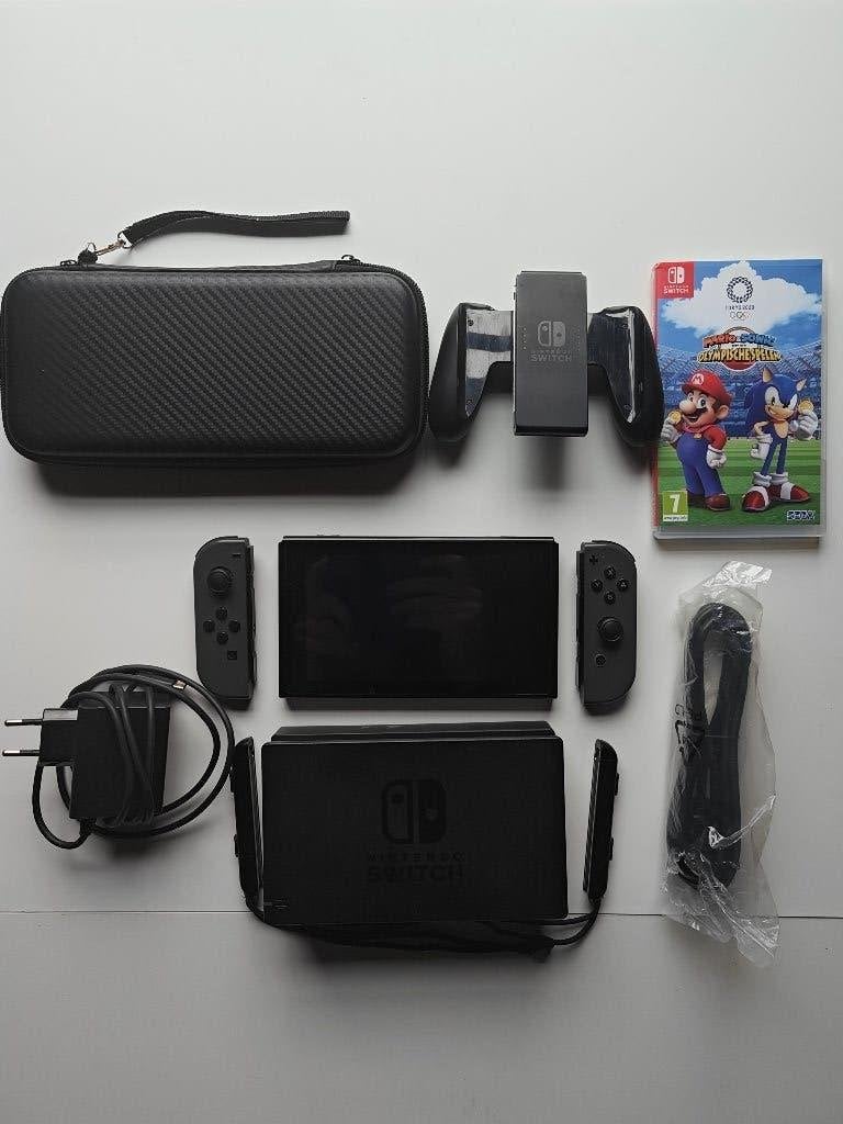 Nintendo Switch compleet + Mario spel + zeer nette staat, Ophalen of Verzenden, Zo goed als nieuw, Met 2 controllers, Switch Original