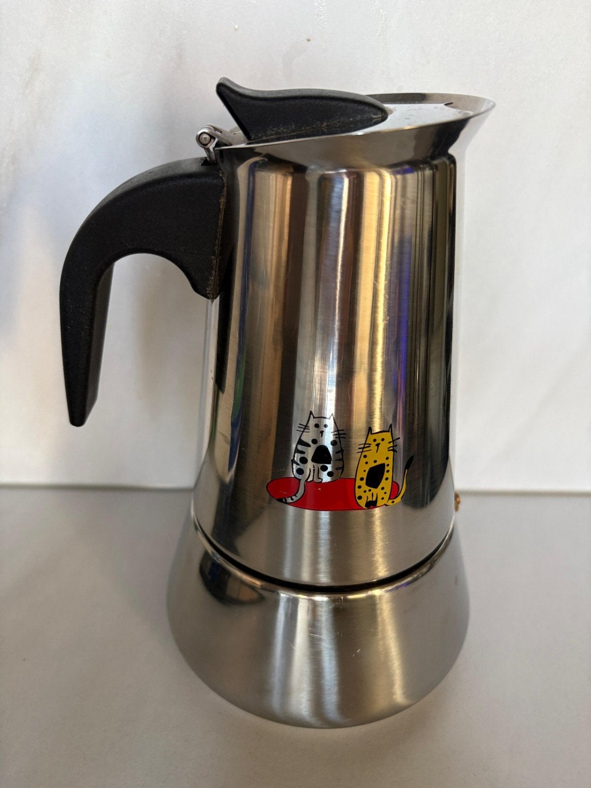 Uniek design RVS Moka Pot / Percolator - Groot formaat, Ophalen of Verzenden, Zo goed als nieuw