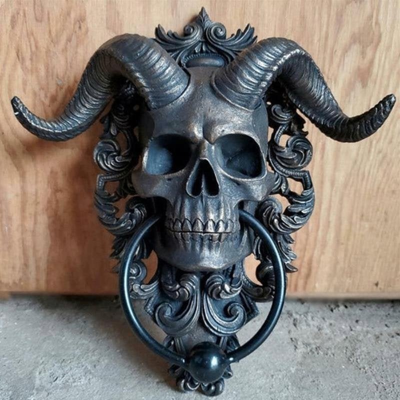 Baphomet Deurklopper / Deurbel Satan Lucifer Occult Skull, Verzenden, Huis en Inrichting