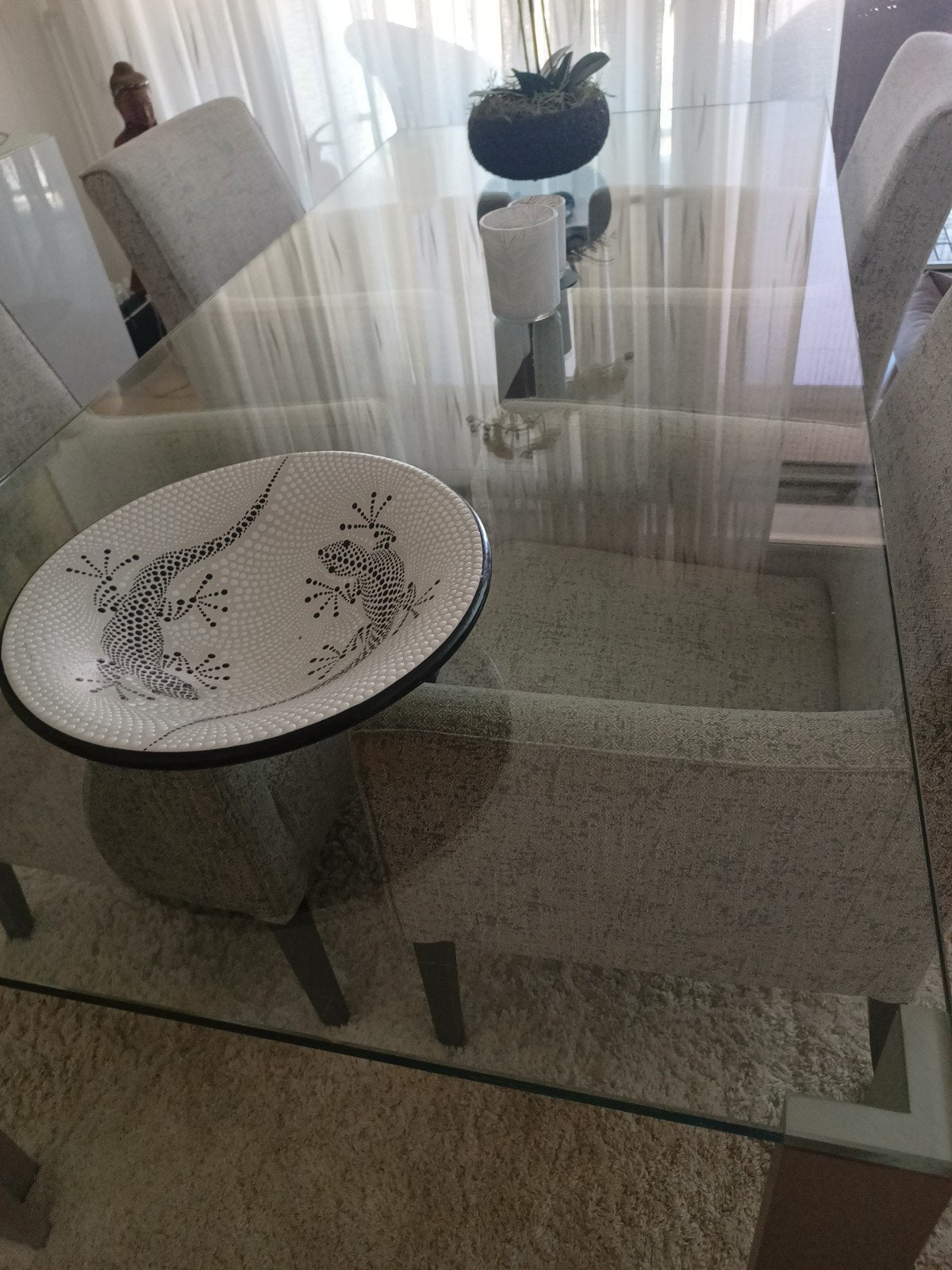 Royale glazen eetkamertafel, Huis en Inrichting, Tafels | Eettafels, Ophalen, Rechthoekig, 200 cm of meer, 50 tot 100 cm