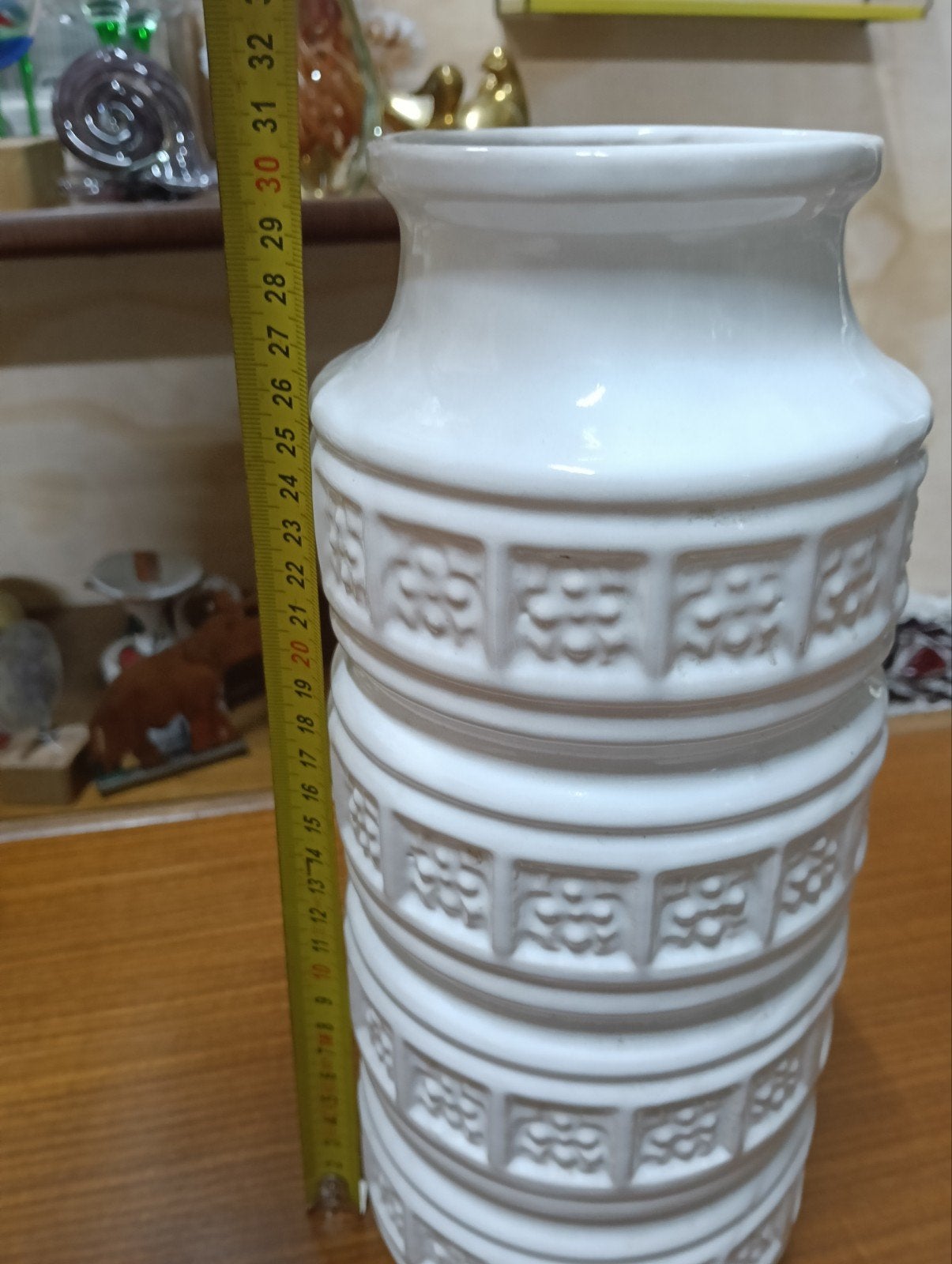 Vintage West Germany Vaas - Wit Keramiek, Ophalen of Verzenden