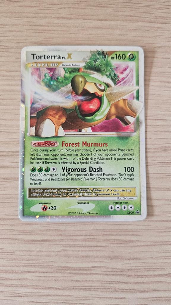 Torterra Lv.X Holofoil Pokémon Kaart DP09, Ophalen of Verzenden, Zo goed als nieuw, Losse kaart, Foil