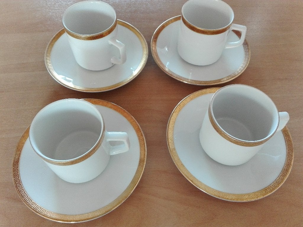 Winterling Martkleuten, 4 kopjes met schoteltjes, Ophalen, Porselein, Overige stijlen, Kop(pen) en/of Schotel(s)
