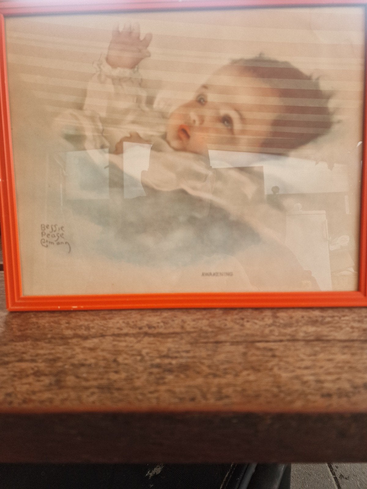 Bessie Pease Gutmann 'Awakening' ingelijste print, Minder dan 50 cm, Gebruikt, Oorspronkelijke maker, Ophalen of Verzenden