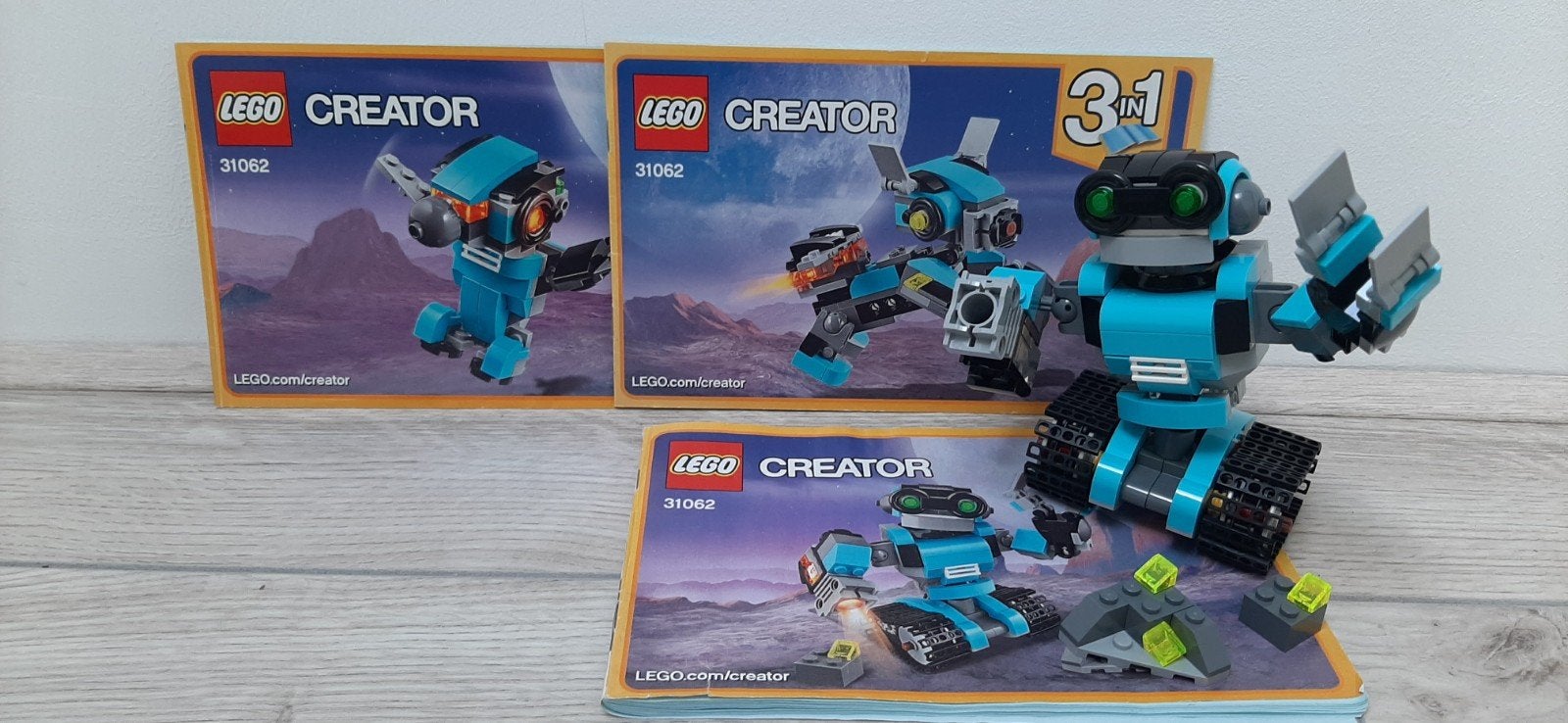 Lego creator 3in1 set 31062 robotverkenner, -hond, -vogel, Inclusief instructies, Lego, Ophalen of Verzenden, Zo goed als nieuw