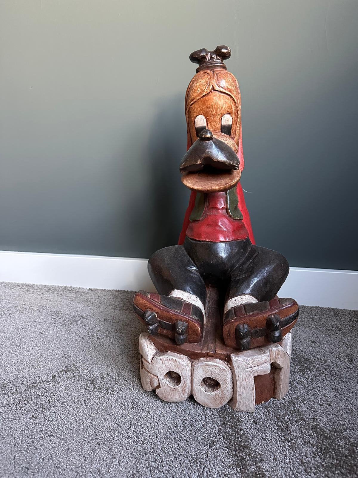 Disney Goofy handgesneden hout, Antiek en Kunst, Kunst | Beelden en Houtsnijwerken, Ophalen