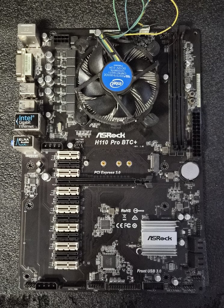 ASRock H110 PRO BTC+ Moederbord + Intel Celeron 2.80GHz, Computers en Software, Gebruikt, Asrock, Verzenden, DDR4