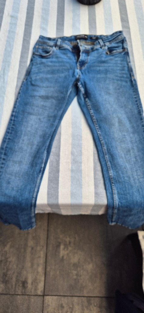 Moderne skinny jeans, Ophalen, Blauw, W32 (confectie 46) of kleiner, Zo goed als nieuw