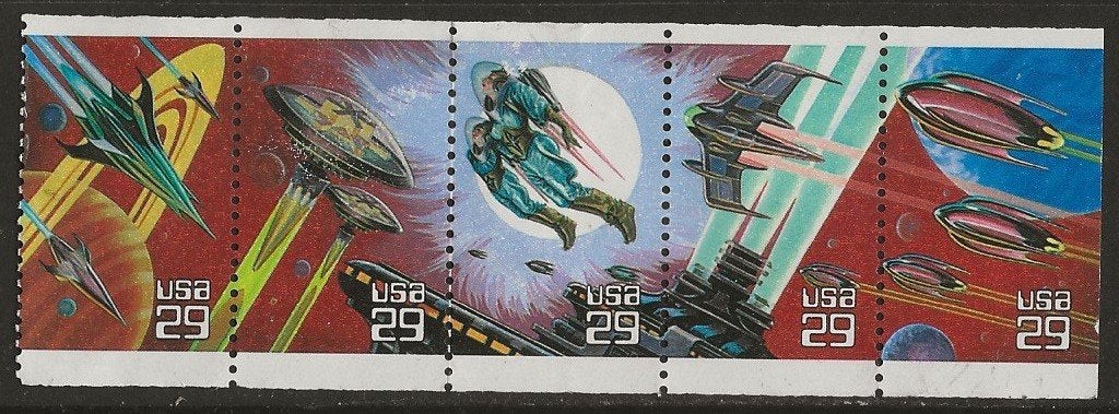 USA 5, science fiction, Verzenden, Gestempeld, Noord-Amerika