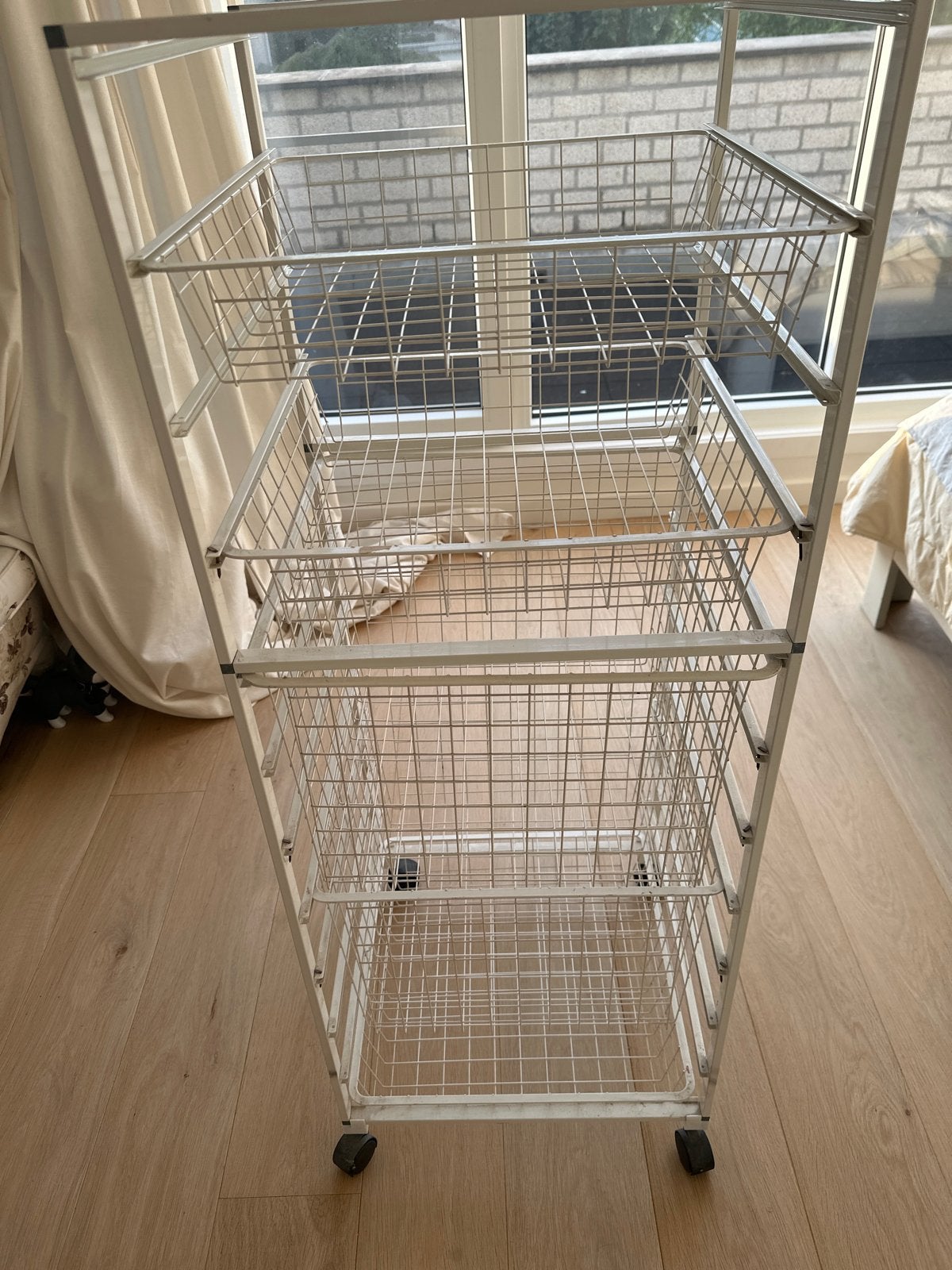 Elfa Opbergrek met 4 Draadmanden op Wieltjes, Ophalen, Gebruikt