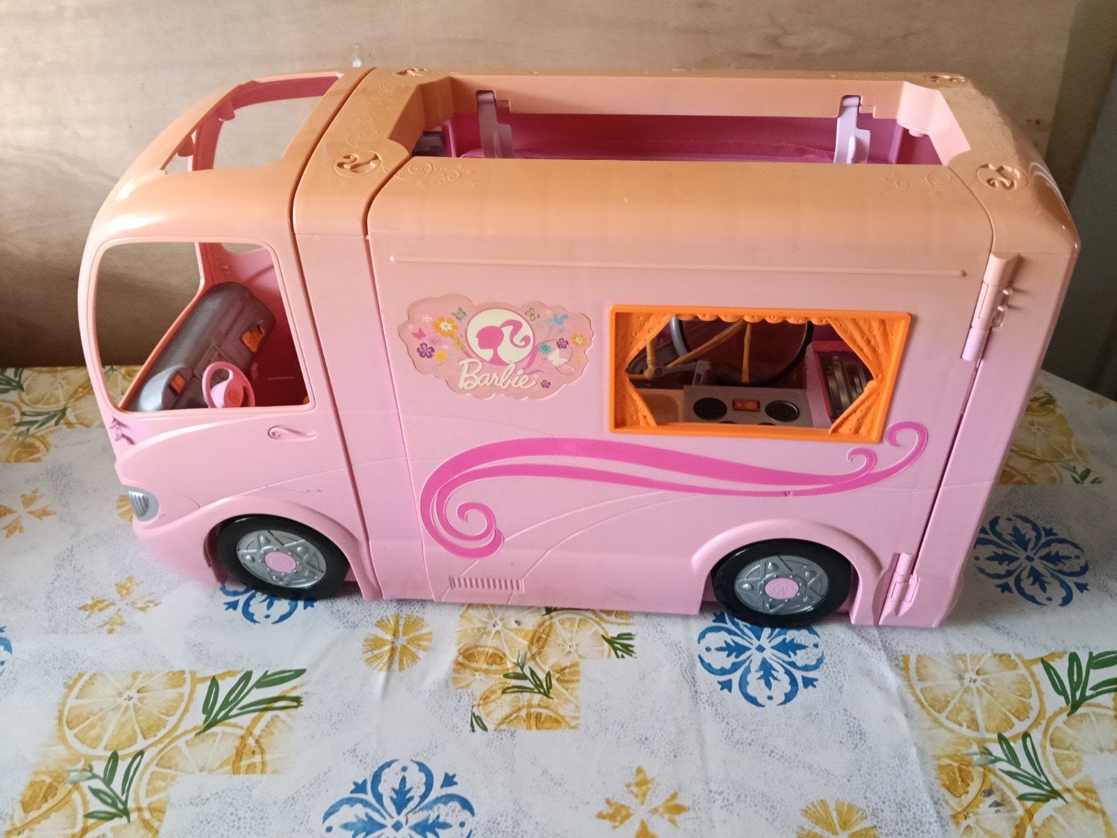 Barbie bus met fiets en Barbie pop, Ophalen, Barbie