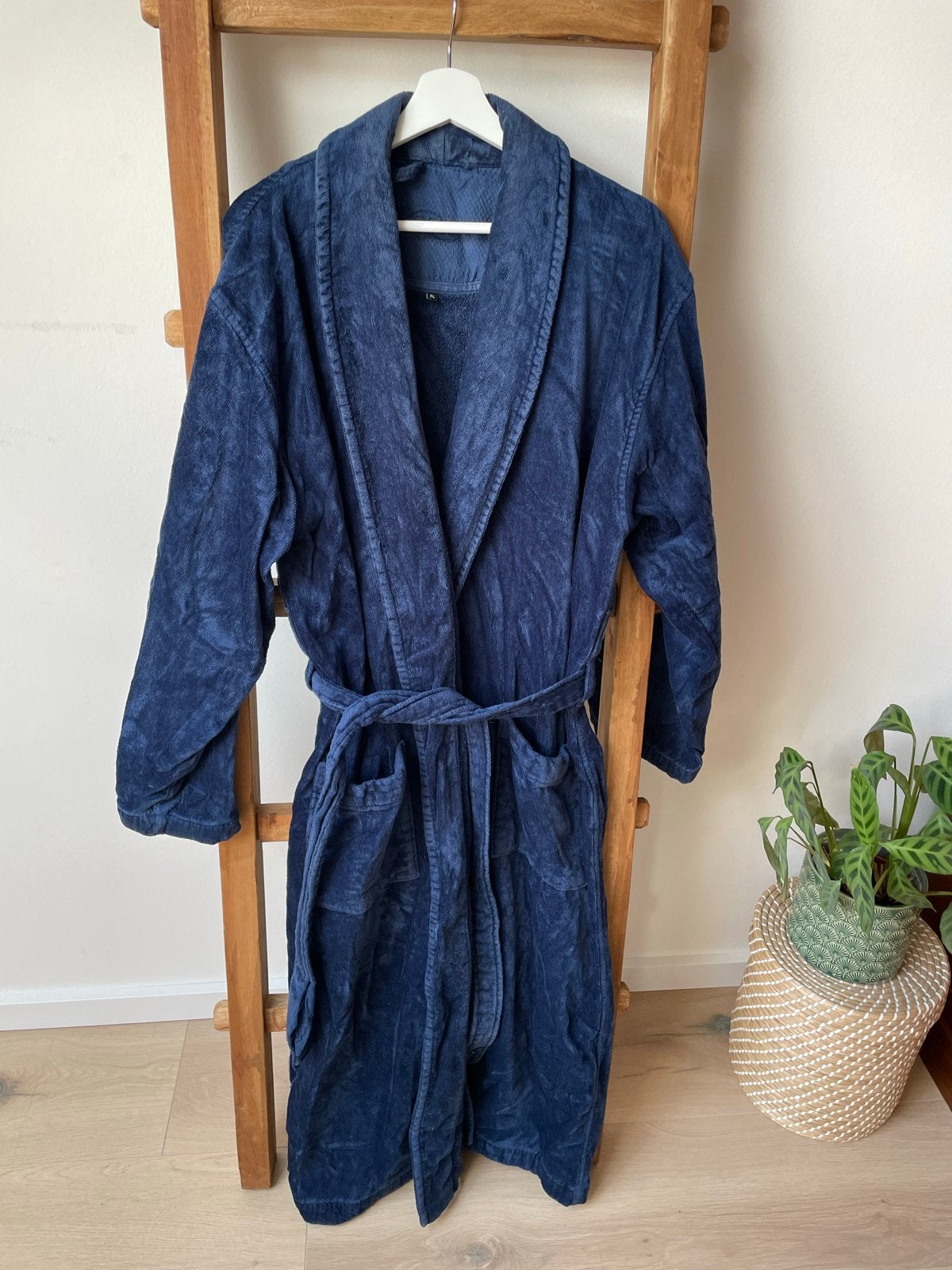 Vossen badjas XL - Donkerblauw, Ophalen of Verzenden, Gedragen