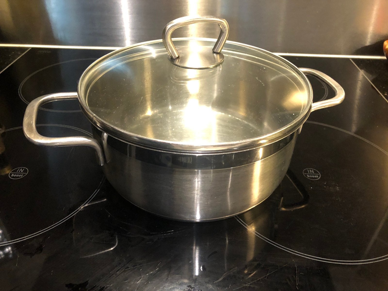 t.k.Silit Silitherm RVS kookpan 20cm INDUCTIE, Huis en Inrichting, Keuken | Potten en Pannen, Ophalen of Verzenden, Gebruikt, Rvs