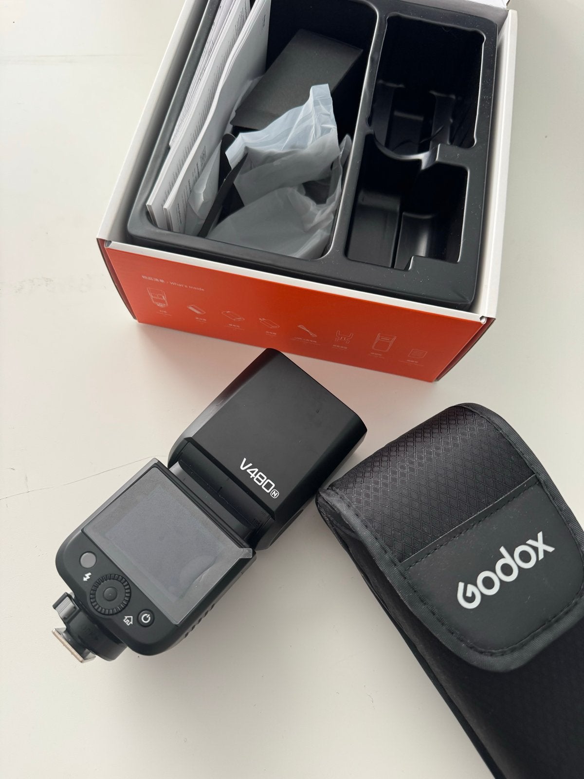 Godox V480N flitser voor Nikon, Nikon, Externe flitser, Ophalen of Verzenden, Zo goed als nieuw