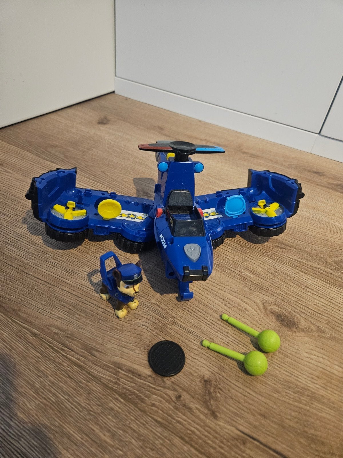 Paw Patrol Chase 2-in-1 voertuig (vliegtuig/auto), Ophalen of Verzenden, Zo goed als nieuw