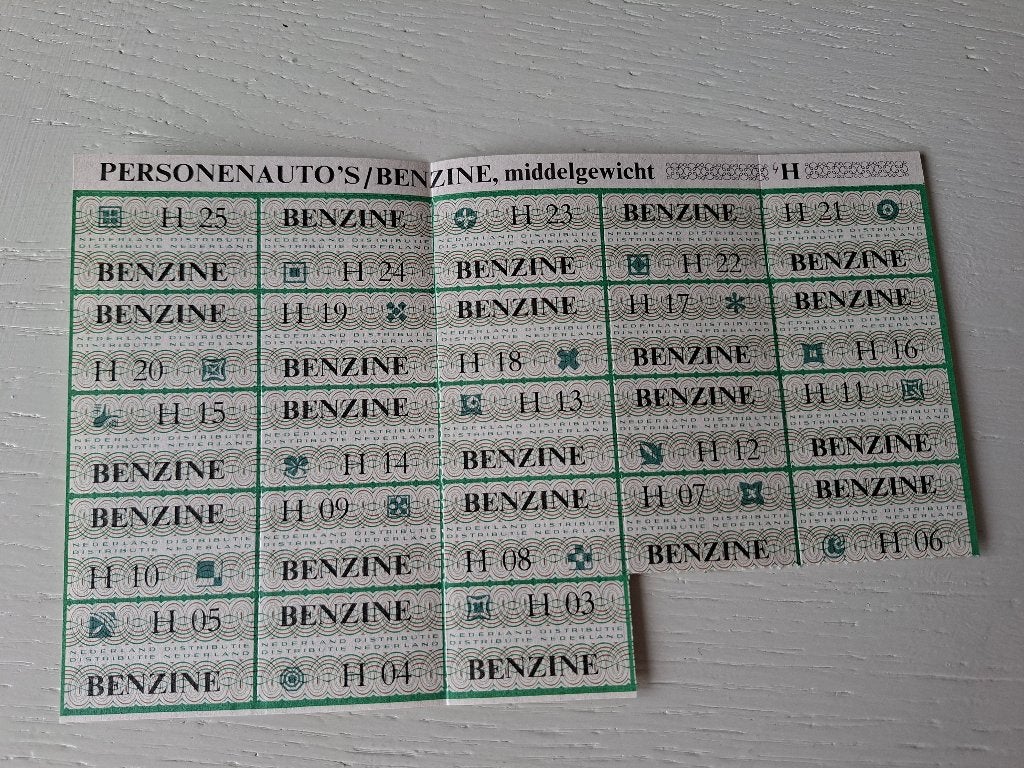 benzinen bonnen serie H jaren 70, Verzamelen, Overige Verzamelen, Ophalen of Verzenden, Zo goed als nieuw