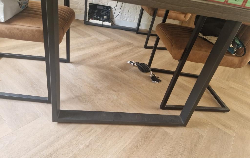 2 ijzeren tafelpoten te koop, Ophalen, Tafelpoot, 50 tot 100 cm, Rond