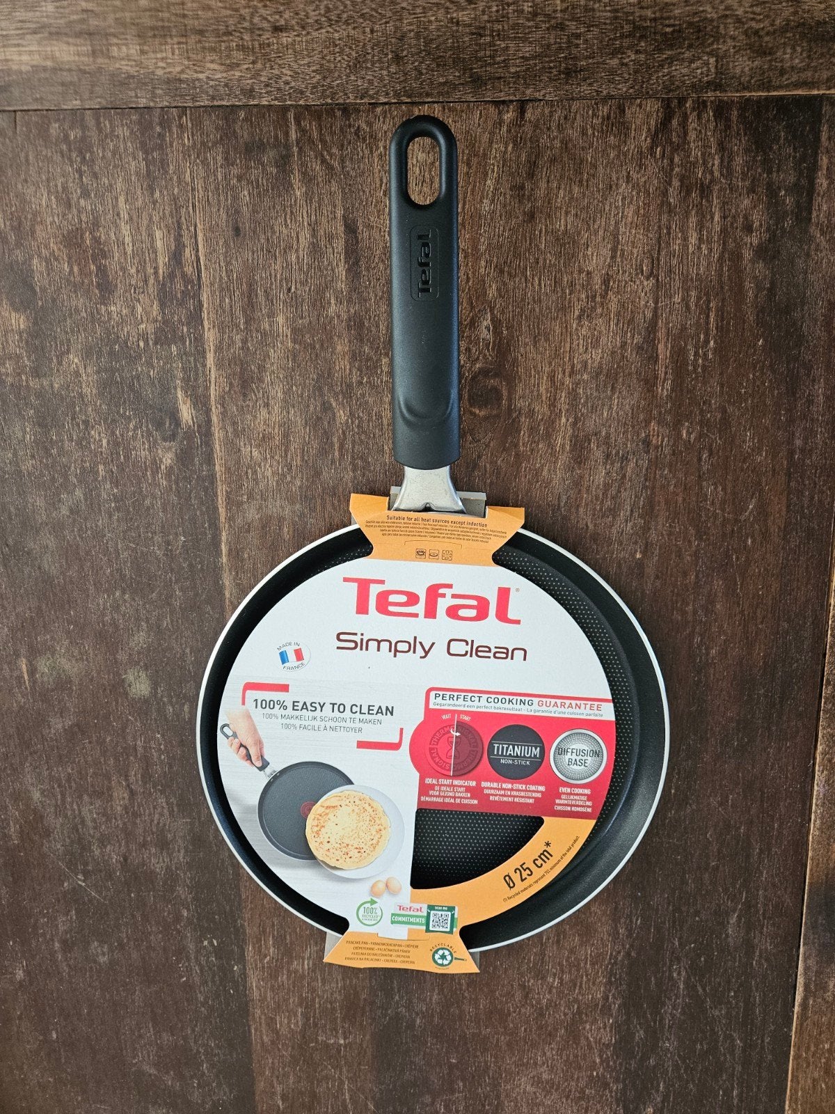 Tefal Simply Clean pannekoekenpan 25 cm - Nieuw, Ophalen, Overige typen, Nieuw, Zwart