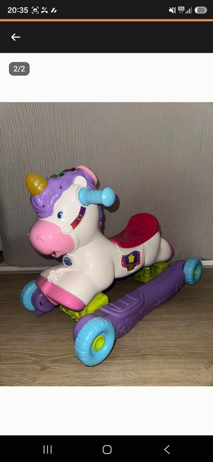 VTech Eenhoorn Loopfiets en Loopvoertuig 2-in-1, Ophalen of Verzenden, Gebruikt, Loopfiets