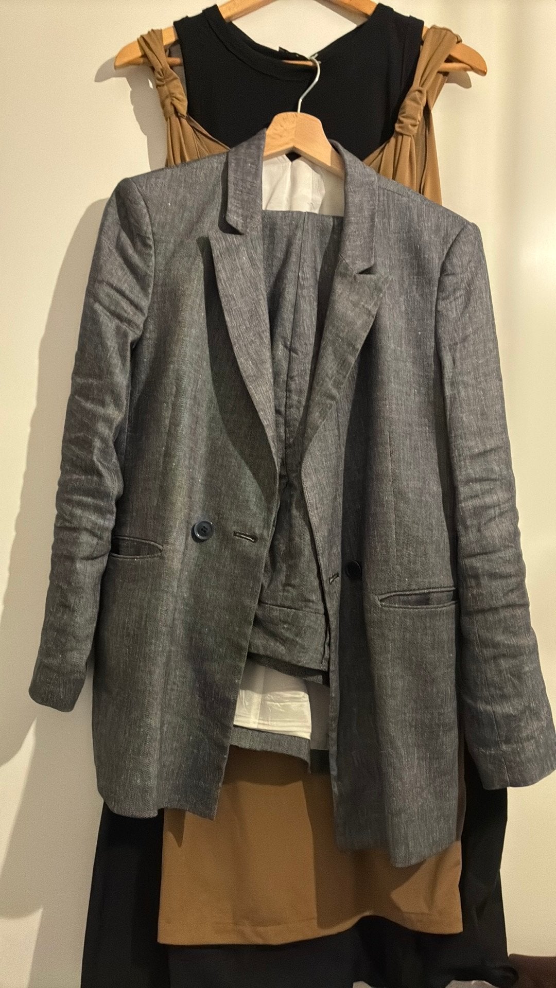 Blauw grijs linnen pak mt 38 expresso, Kleding | Dames, Ophalen of Verzenden, Zo goed als nieuw, Maat 38/40 (M), Blauw