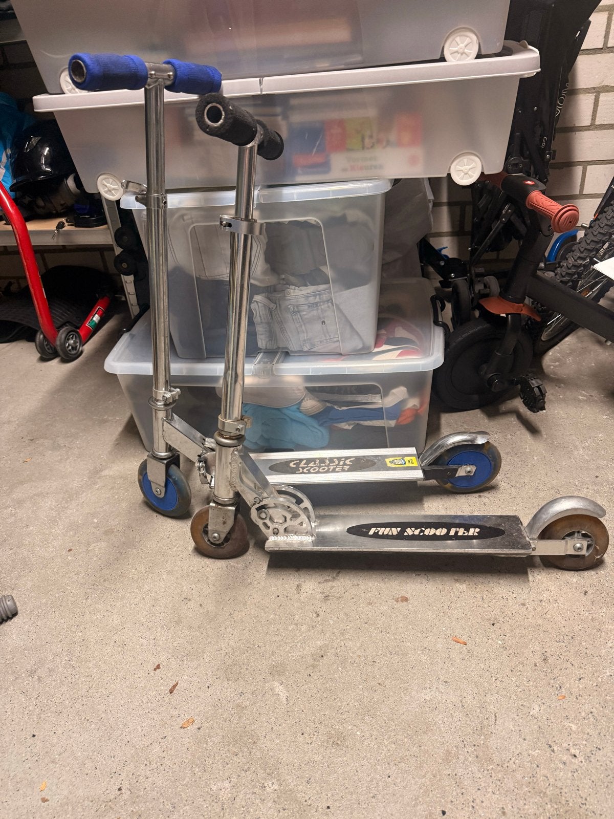 Set van 2 stepjes- Gebruikt maar functioneel, Fietsen en Brommers, Steps, Ophalen, Gebruikt, Gewone step