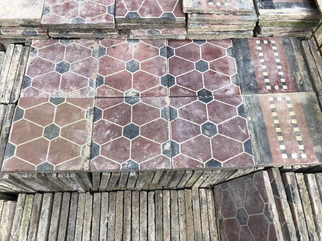 20m2 antieke vloertegels 17x17x2cm, Ophalen, Gebruikt, Keramiek, Overige typen