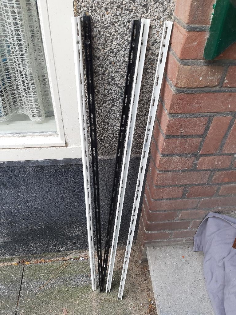 Element wandrail dubbel wit 206 cm, en steunen, Duitse, Ophalen, Met plank(en), Gebruikt, Element wandrail dubbel wit 206 cm, en steunen,
