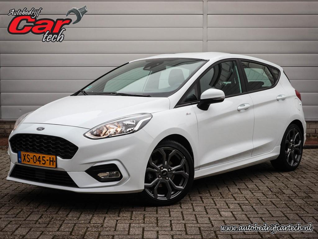Ford Fiesta 1.0 EcoBoost ST-Line | Clima | Cruise | Navi | A, 101 pk, Gebruikt, Leder en Stof, Origineel Nederlands