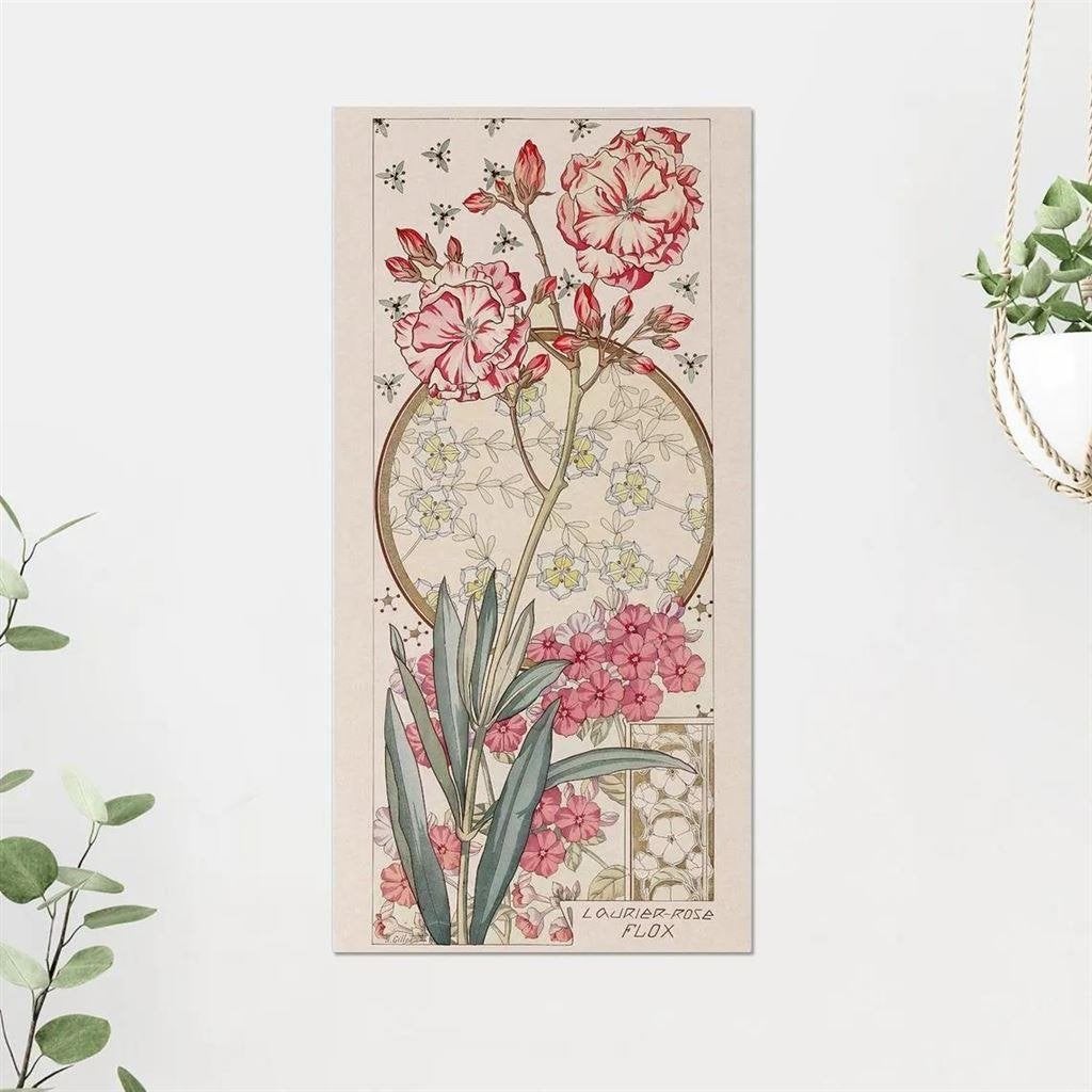 Art nouveau Bloemen jugendstil Verticale kunst poster, Verzenden, Nieuw, A1 t/m A3, Overige onderwerpen