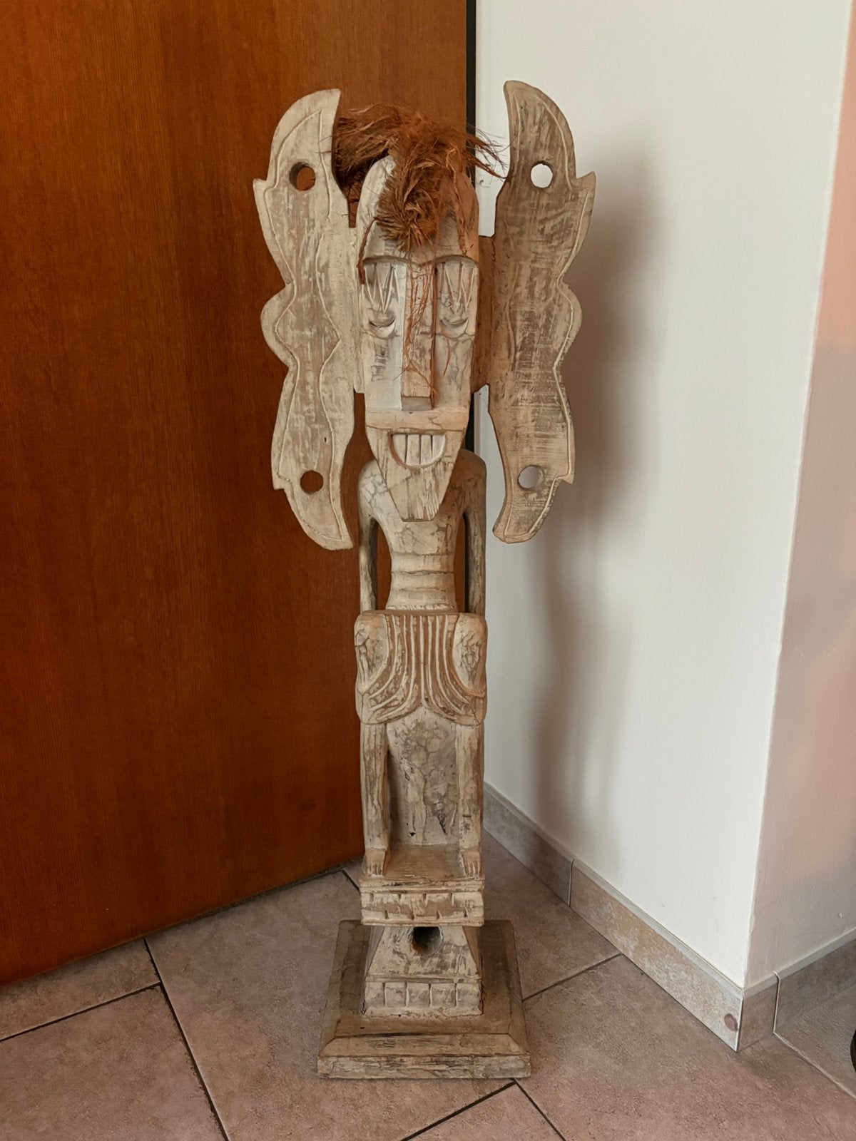 Houten beeld 1.12 m hoog!, Antiek en Kunst, Ophalen, Houtsnijwerk, 1 meter - 2 meter, Hout