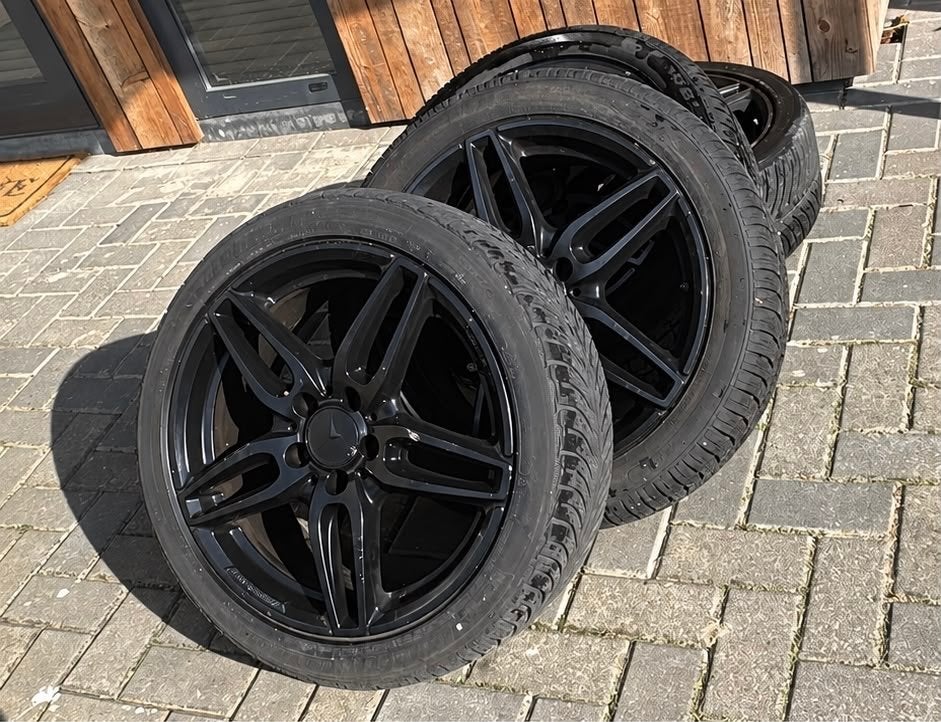 4x Mercedes Benz AMG velgen met banden, Auto-onderdelen, Ophalen, 18 inch, Gebruikt, Banden en Velgen