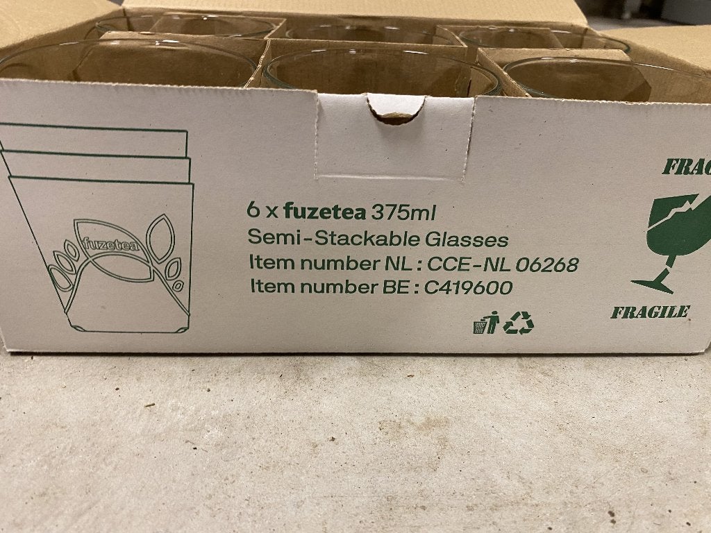 Fuzetea/Icetea/Ijs thee glazen, Ophalen of Verzenden, Nieuw, Frisdrankglas
