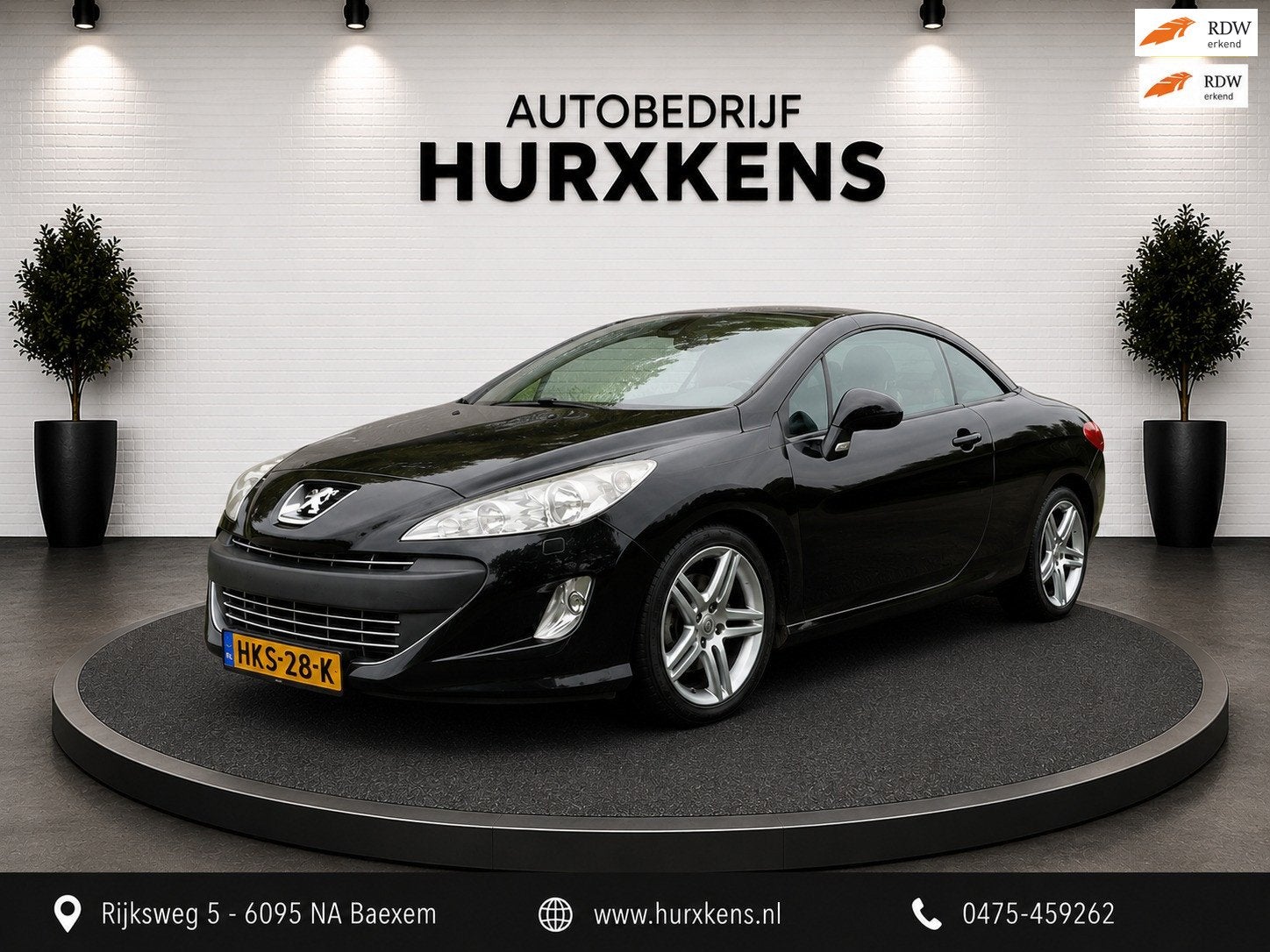 Peugeot 308 CC 1.6 THP cabrio automaat, Auto's, Euro 5, Zwart, Zwart, Leder