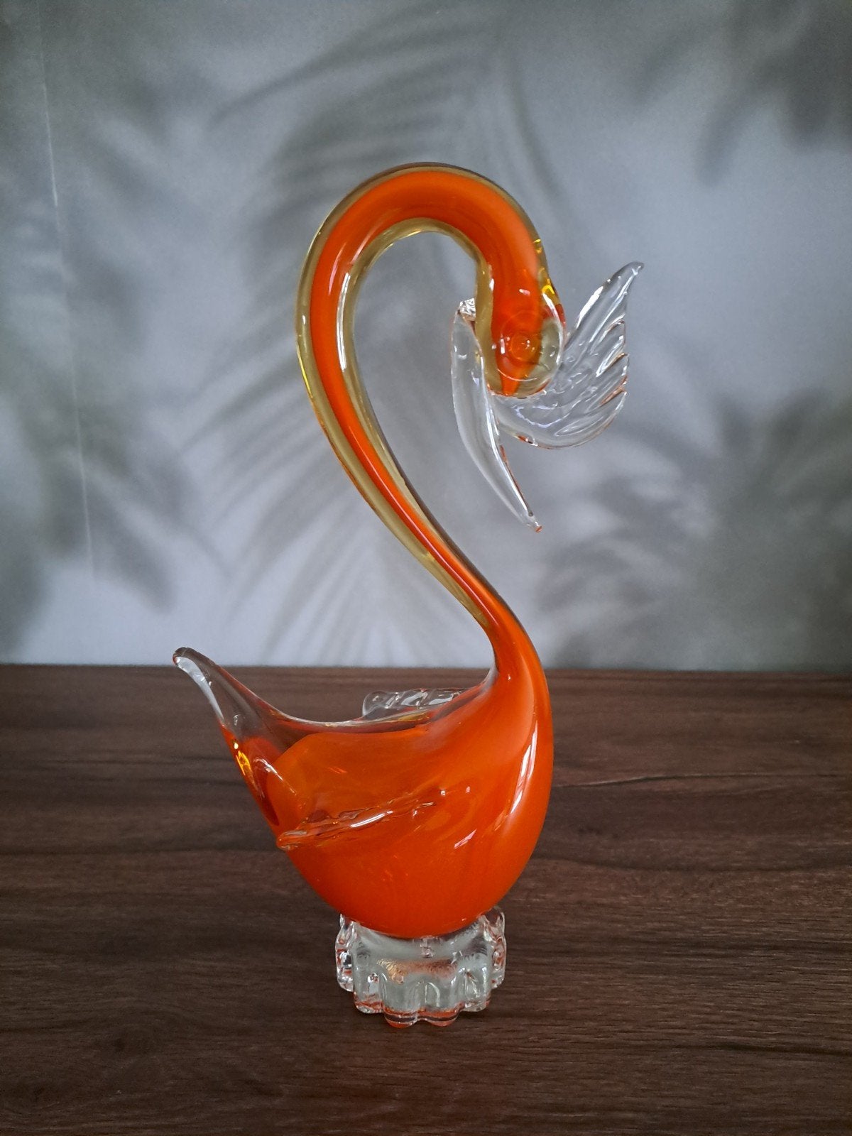 Murano Glazen Zwaan Oranje Decoratie Kunstobject, Antiek en Kunst, Ophalen